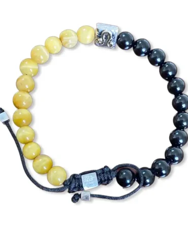 Black Onyx and Tiger Eye Leo Bracelet lokal mena