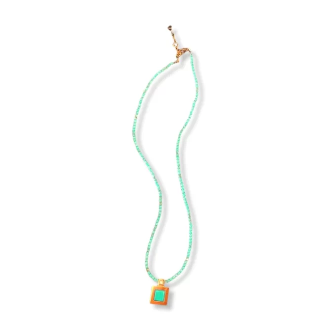 Turquoise Square Necklace lokal mena