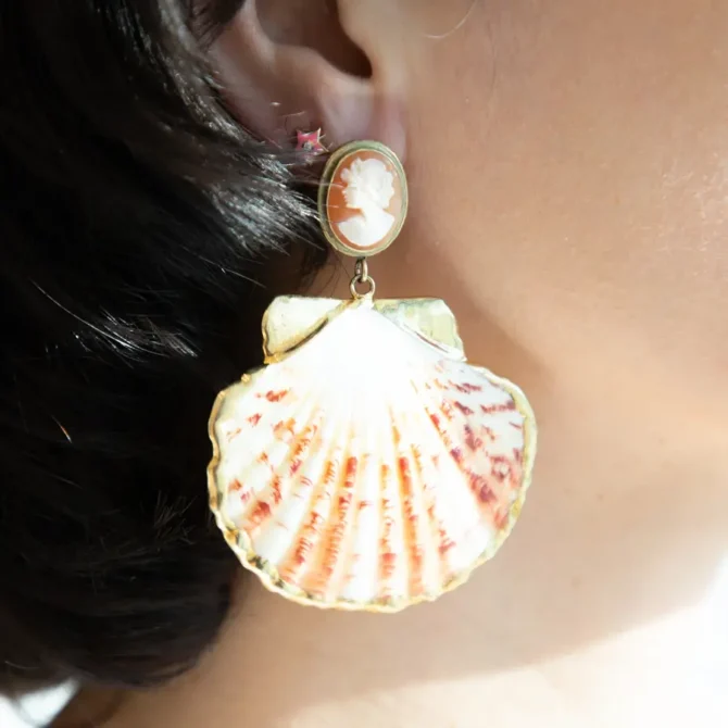 Cameo Shell Earrings lokal mena