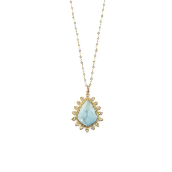 Larimar and Labradorite Necklace lokal mena