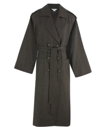 Double-Breasted Merino Trench Coat lokal mena