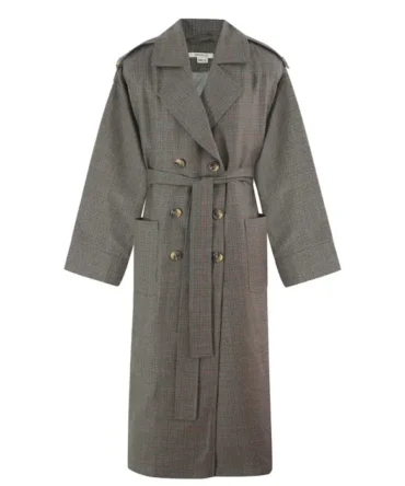 Double-Breasted Merino Trench Coat lokal mena