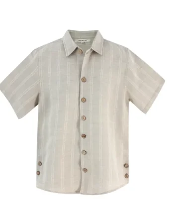 Short-Sleeved Linen Shirt lokal mena