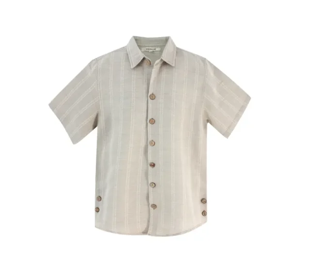 Short-Sleeved Linen Shirt lokal mena